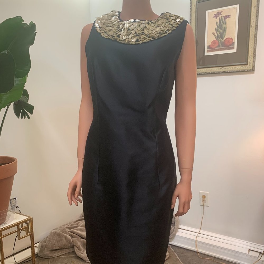 Little Black Dress with detachable gold collar